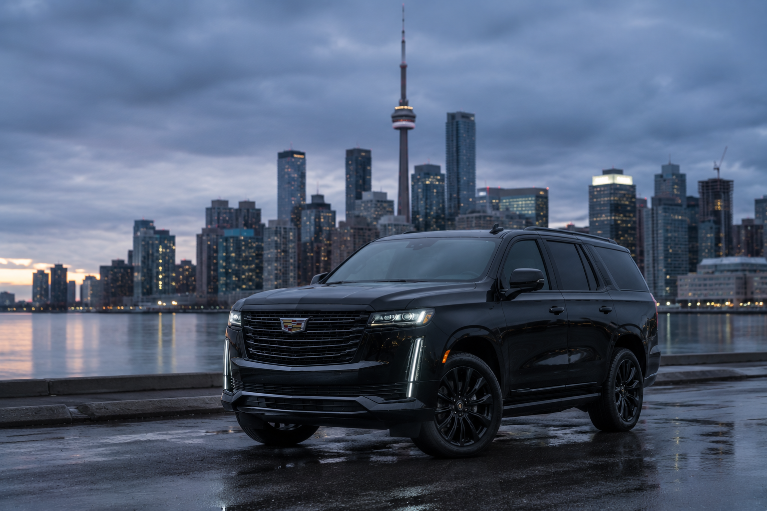 Cadillac Escalade · Toronto waterfront before YYZ
