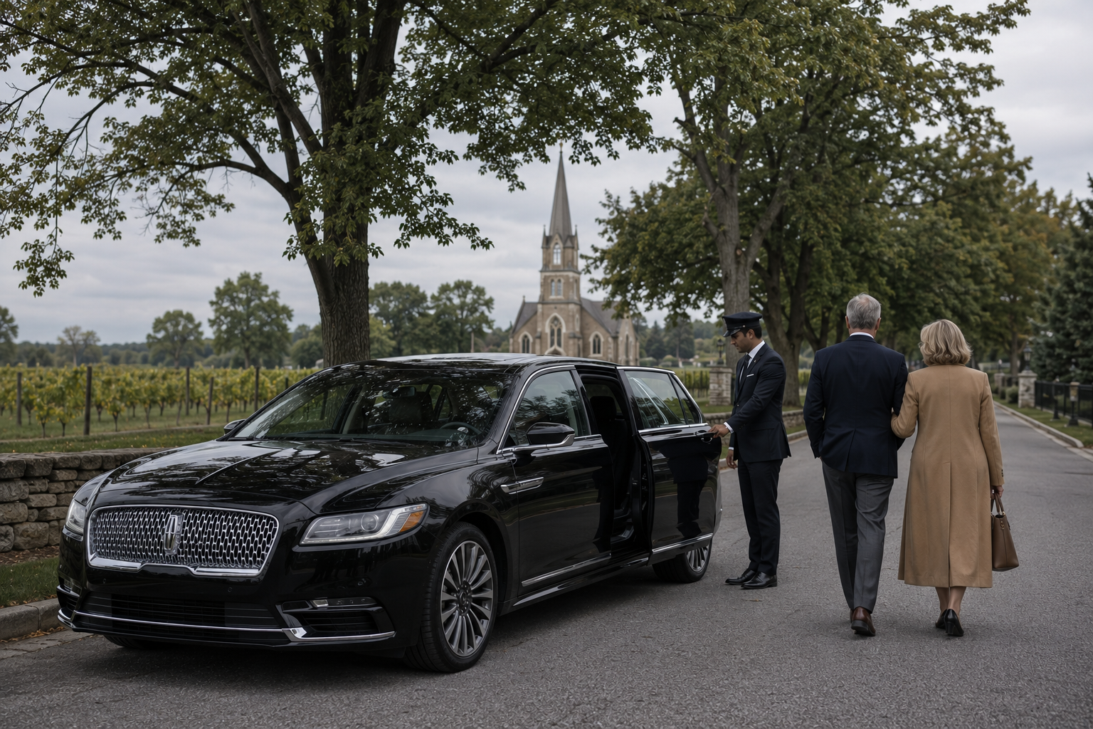 Niagara wine country &middot; Lincoln Continental on the vineyard road