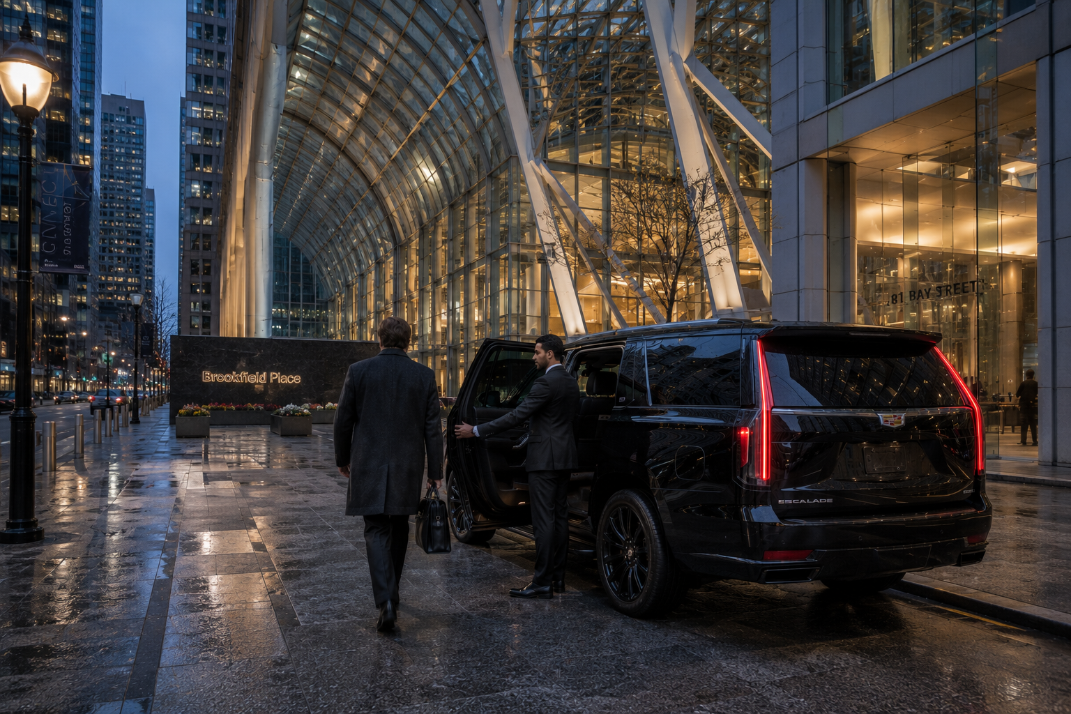Brookfield Place &middot; Escalade roadshow pickup, 7 a.m. Bay Street