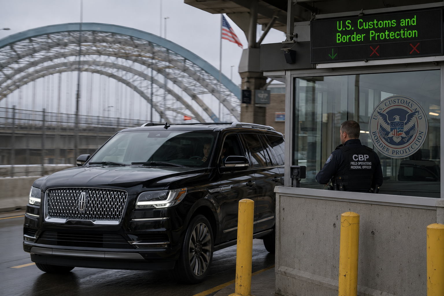 Peace Bridge &middot; Navigator at the US customs booth