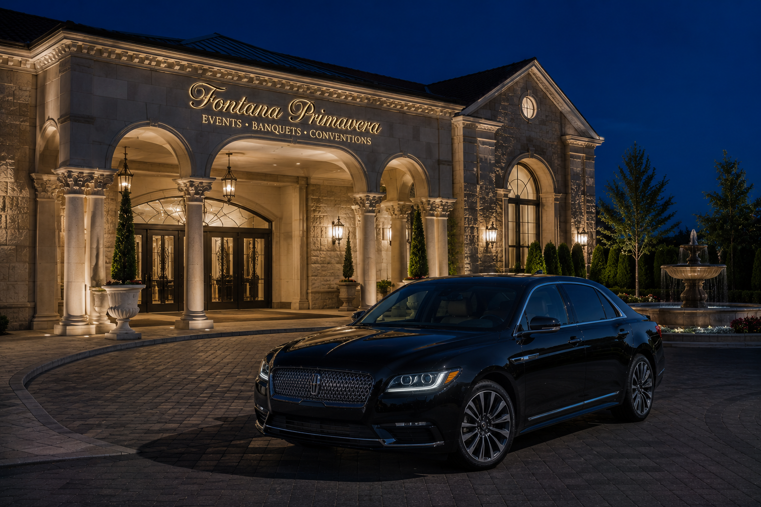 Fontana Primavera &middot; Lincoln Continental at the arched portico