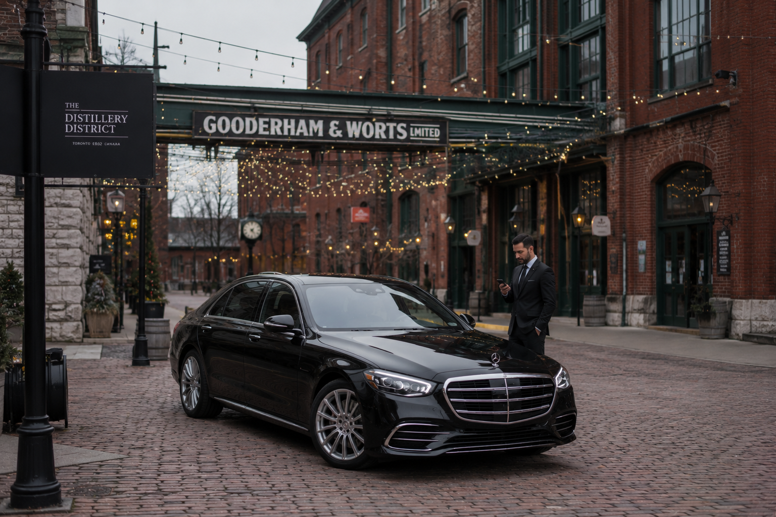 Distillery District &middot; chauffeur on standby between stops, no surge on overtime