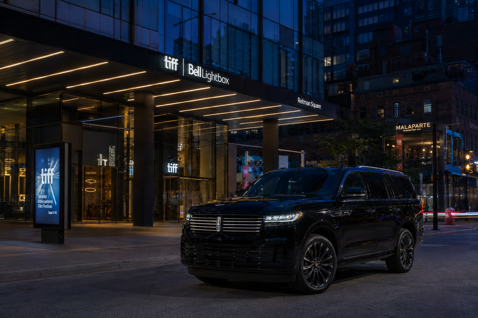 Malaparte &middot; Lincoln Navigator at the TIFF Bell Lightbox entrance